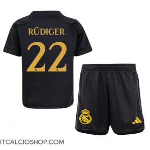 Real Madrid Antonio Rudiger #22 Terza Maglia Bambino 2023-24 Manica Corta (+ Pantaloni corti)